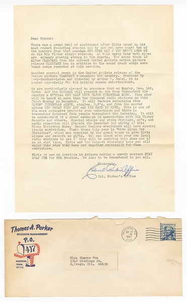 Elvis Presley Original Colonel Tom Signed Letters Regarding Elvis Show