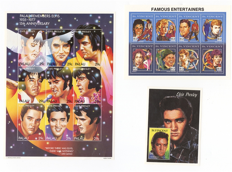 Elvis Presley and More Famous Entertainers Stamps Lot
