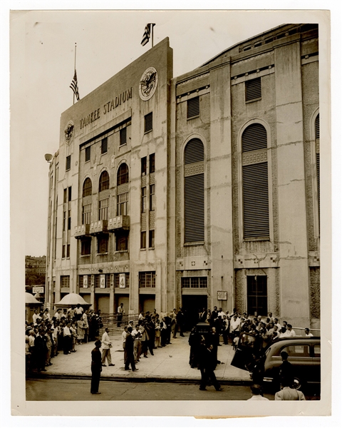 Babe Ruth Yankee Stadium Funeral Original Wire Stamped Photograph
