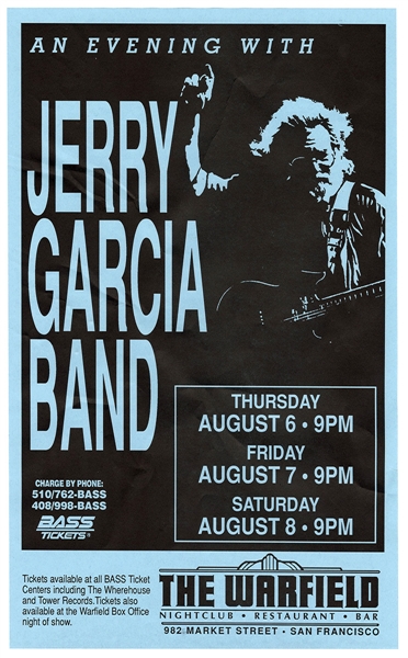 Jerry Garcia Band Original Concert Poster