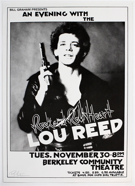 Lou Reed Original Concert Poster Signed by Randy Tuten