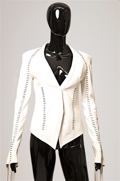 Spice Girl Mel C 2001 Brit Awards Worn Custom White Leather Backless Jacket 