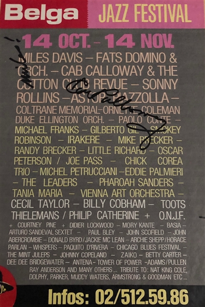 Miles Davis and Cab Calloway Signed 1987 Concert Flier PSA LOA