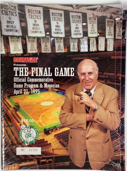 Red Auerbach Signed & Inscribed Limited Edition Poster for "The Final Game: Official Commemorative Game Program and Magazine"