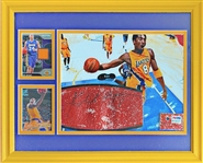 Kobe Bryant Game Used and Signed Basketball Framed Display PSA