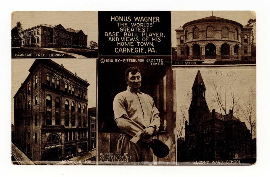 1910 Pittsburgh Gazette Honus Wagner Postcard