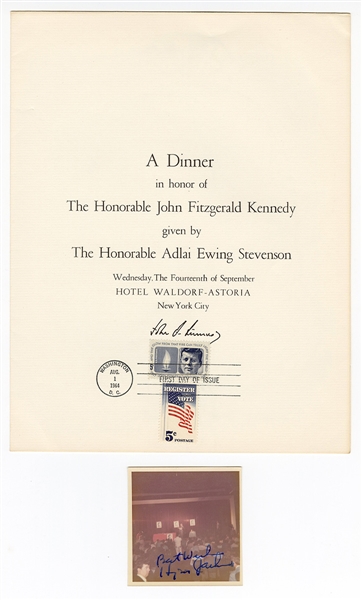 Senator Henry M. Jackson Signed JFK Campaign Photograph & JFK Dinner Program Beckett COA
