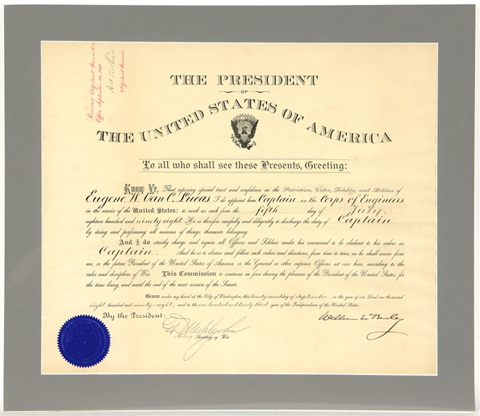President William McKinley Signed Document JSA LOA