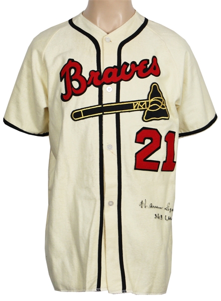 Warren Spahn Signed Atlanta Braves Jersey