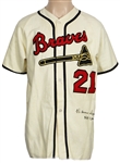 Warren Spahn Signed Atlanta Braves Jersey