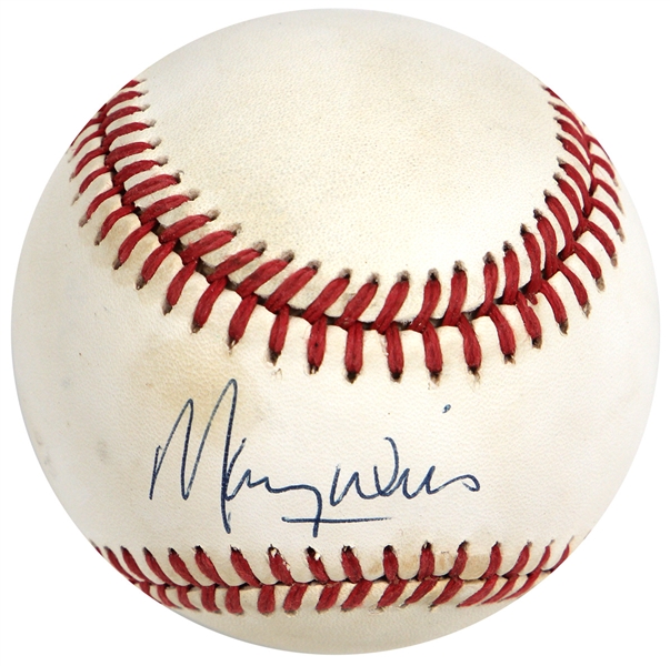 Maury Wills Signed Baseball