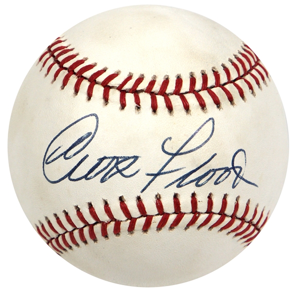 Curt Flood Signed Baseball