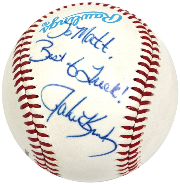 Johnny Kucks Signed & Inscribed Baseball