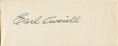 Earl Averill Signed Framed Display