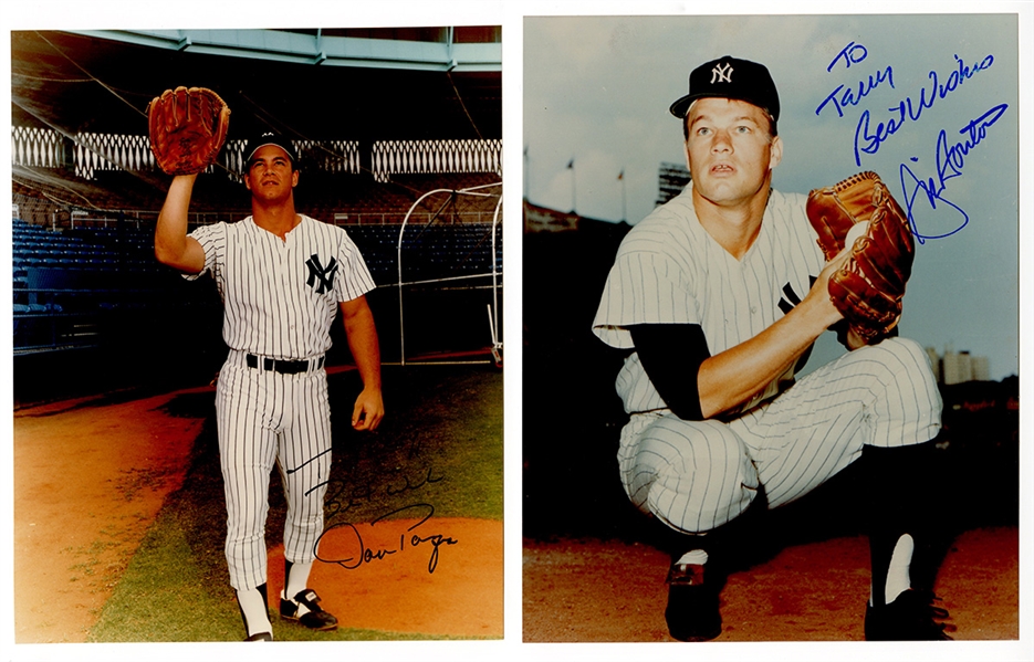 New York Yankees Group of (8) Signed Photographs with Rizutto & Hunter