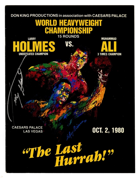 Larry Holmes Signed Fight Program vs Muhammad Ali (October 2, 1980) JSA Authentication
