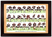 1964 Cleveland Browns Championship Team Signed and Framed Poster