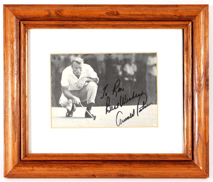 Arnold Palmer Signed and Inscribed Framed Display