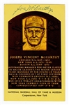 Joseph McCarthy Signed Hall of Fame Plaque Postcard
