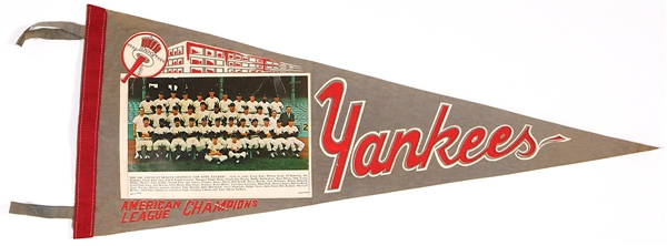 New York Yankees 1963 American League Champions Picture Pennant
