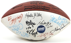 1990 New York Giants Team Signed Football JSA LOA