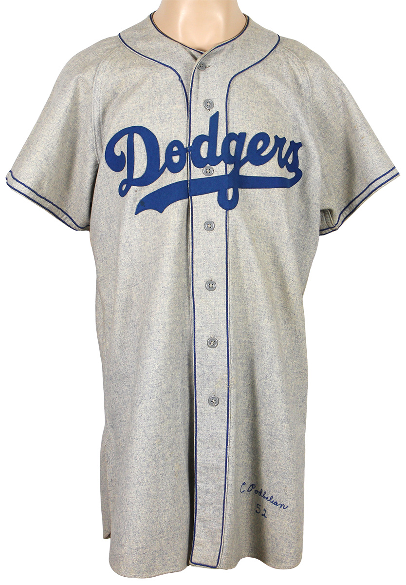 Lot Detail - 1952 Bud Podbielan Brooklyn Dodgers Game Worn Road Flannel ...