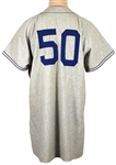 1952 Bud Podbielan Brooklyn Dodgers Game Worn Road Flannel Jersey