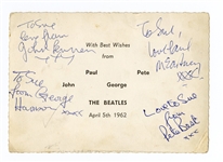 The Beatles Fully Signed Postcard with Pete Best Frank Caiazzo Authenticated