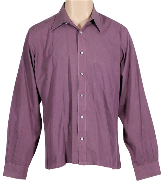 Michael Jackson Owned & Worn Purple Long-Sleeved Button-Down Shirt