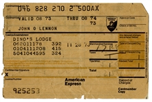 Beatles John Lennon Original 1973 American Express Card Receipt with His Carbon Signature