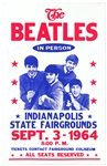 Beatles 1964 Indianapolis State Fairgrounds Reproduction Cardboard Concert Poster