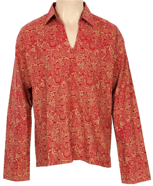 John Lennon Owned & Worn Red Paisley Shirt 