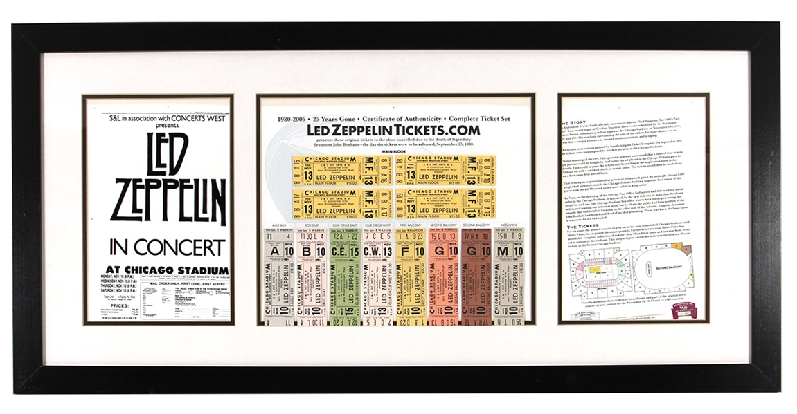 Led Zeppelin Chicago Stadium Complete Custom Ticket Set