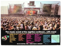 US Festival 1983 Original Concert Poster Featuring David Bowie/Stevie Nicks/U2/The Clash/Van Halen and More
