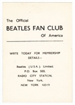 Beatles Original Fan Club of America Card with Facsimile Signatures