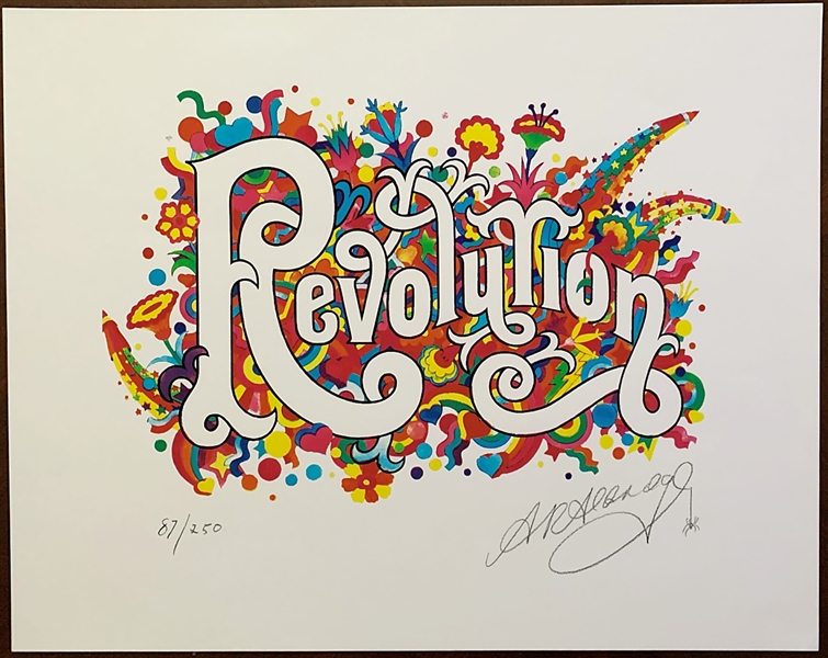 Beatles "Revolution" Original Limited Edition Artwork for "The Beatles Illustrated Lyrics" Book Signed by Alan Aldridge