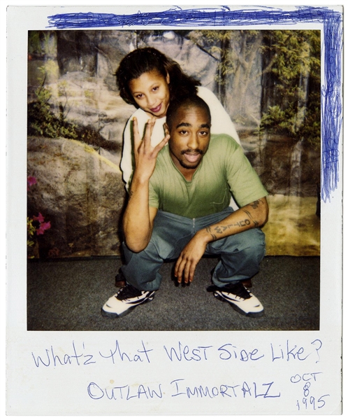 Tupac Shakur "Outlaw Immortalz" Signed & Inscribed Original Polaroid Photograph