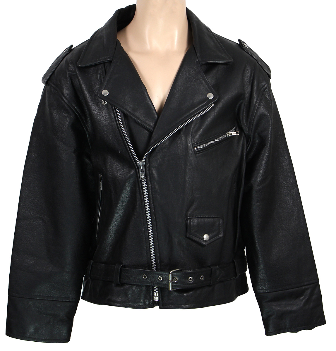 Lot Detail - AC/DC Signed Black Leather Motorcycle Jacket JSA