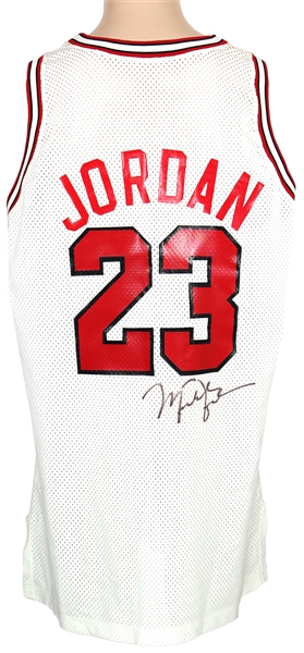 Michael Jordan Owned and Game Used Signed 1991 Chicago Bulls Home Mesh Jersey