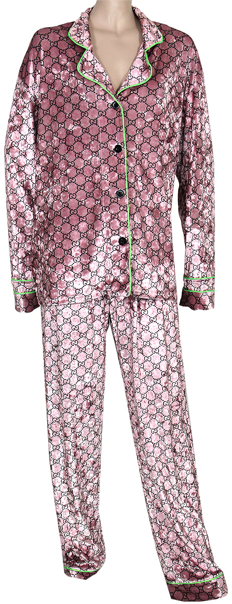 Lot Detail - Kesha Owned and Worn Pink Velvet Gucci Pajama Outfit