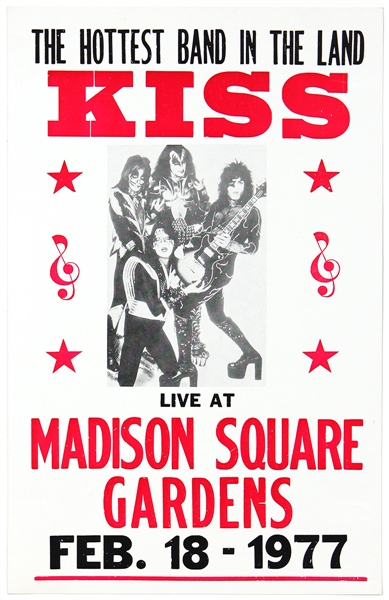 KISS 1977 Madison Square Garden Reproduction Cardboard Concert Poster