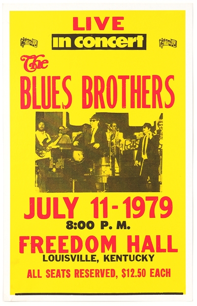 Blues Brothers  Freedom Hall 1979 Reproduction Cardboard Concert Poster
