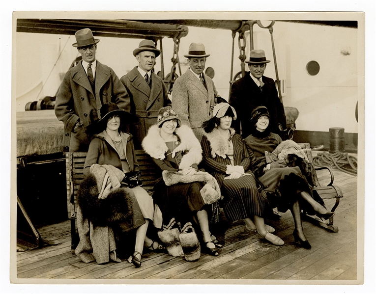 1924 US Baseball Tour Players on Voyage with their Partners Featuring Casey Stengel