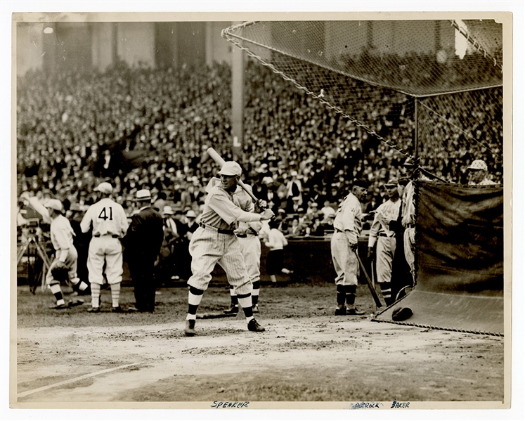 Original Old Timers Game Photograph Featuring Tris Speaker, Frank Baker and Nick Altrock