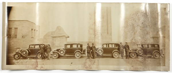 Negro League Newt Joseph Monarch Taxi Cab Company in Kansas City Original Panoramic Photograph