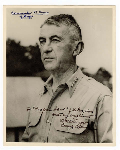 General Walter Krueger Signed and Inscribed Photograph JSA
