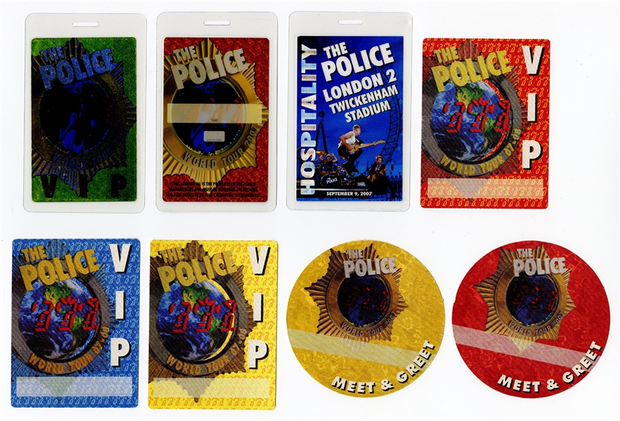 The Police Collection of Vintage Backstage Concert Passes