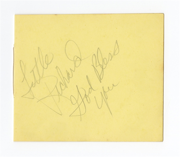 Little Richard Signed Cut with "God Bless You" Inscription