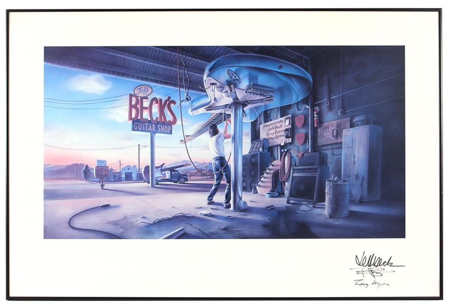 Jeff Beck Signed "Becks Guitar Show" Original Lithographic Print