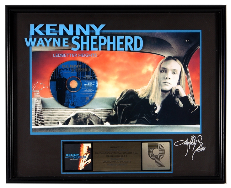 Kenny Wayne Shepherd Signed "Ledbetter Heights" Original RIAA C.D. and Cassette Award